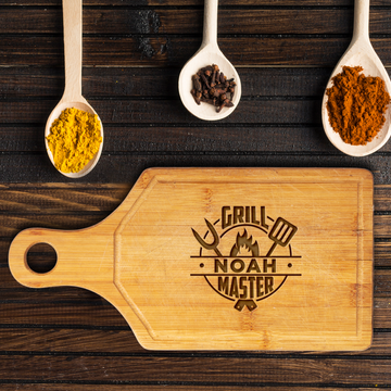 Personalized Cutting Board for BBQ with Custom Name, Engraved Gift for Father's Day, Birthday, Anniversary - USA Made Custom Grill Accessories - Customized Gift for Men, Dad, Husband, Brother