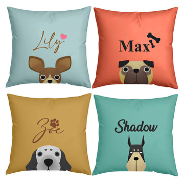 Custom Pet Pillow, Customized Dog Pillow with Custom Name, Throw Pillow Covers for Sofa Couch, Home, Bed, Personalized Cushion Covers for Pets, Dog Gifts, Personalized Pet Pillow -18'' x 18''