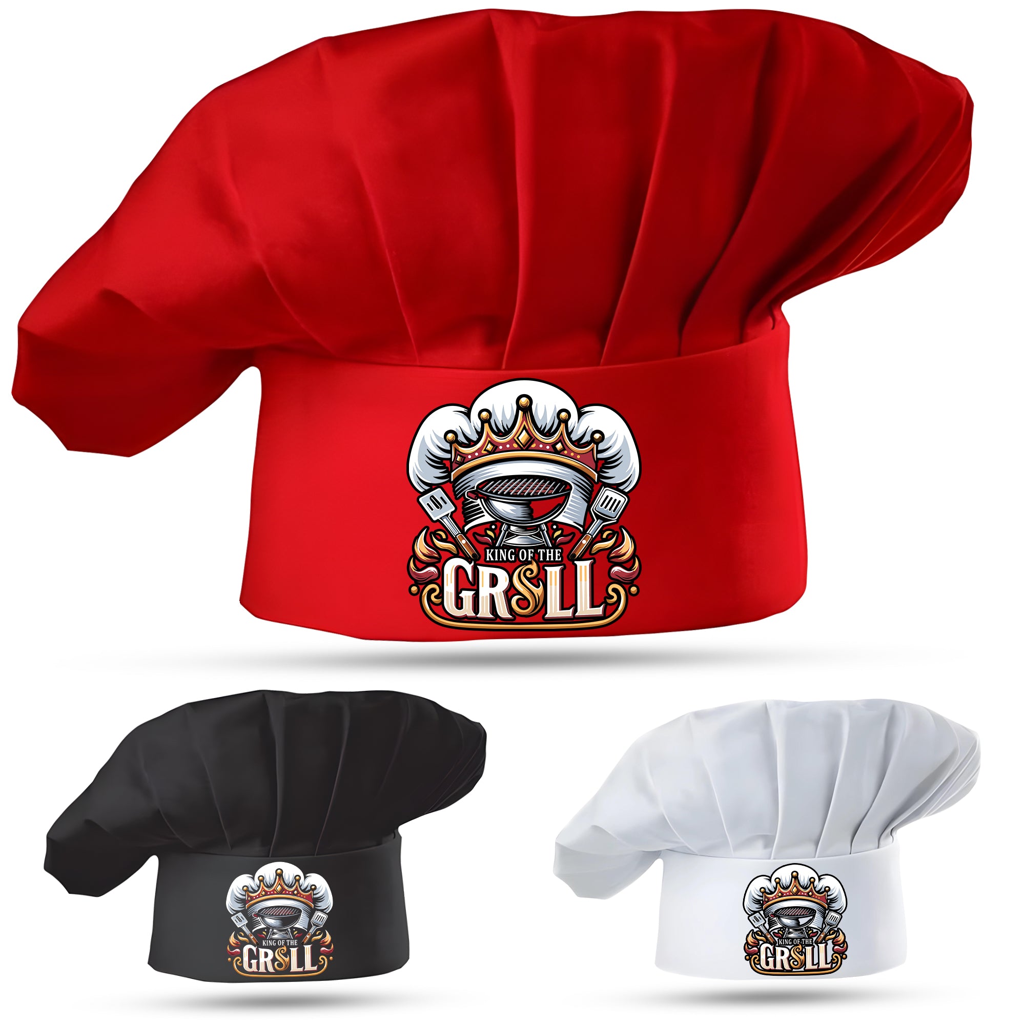 Personalized Grill Chef Hat, Adjustable King of The Grill BBQ Hat Accessory for Father, Dad, Custom BBQ Cooking Chef Hat for Men, Custom Chef Hat, Personalized Gift for Father's Day, Birthday