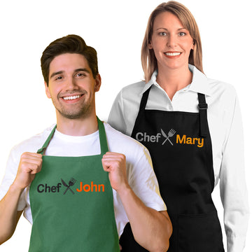 Embroidered Cooking Apron for Men & Women with Custom Name