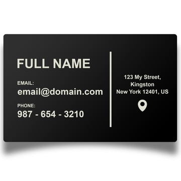 Personalized Metal Business Cards Engraved with Custom Name & Business Information, Aluminum Business Cards, Laser Business Card Holder Customized- Engraved & Shipped from the USA - 10 Pack, Black