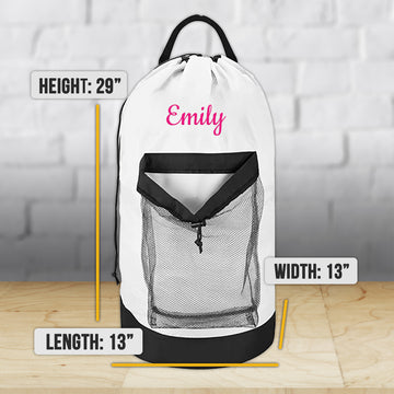 Personalized XL Laundry Bag Heavy Duty For College, Customize University Bag